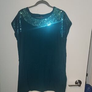 Sequin Embellished Teal Top